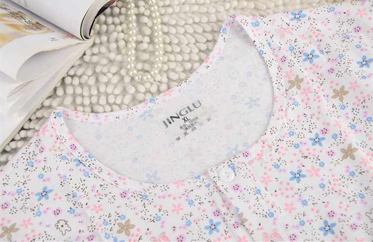Cũ lady đồ ngủ mùa hè ông già ngắn tay pajama quần đặt mẹ dịch vụ nhà mùa hè cotton ở người già bên ngoài mặc phụ nữ đồ bộ ống suông