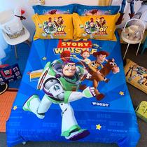 Toy Story Cotton Cartoon Bedding Four-piece Cotton Boy Childrens Bed Single Quilt Cover Three-piece Set