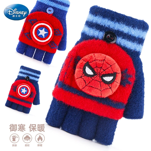 Дисней, детские удерживающие тепло зимние перчатки для мальчиков, без пальцев