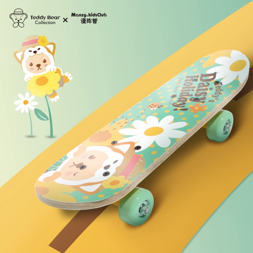 泰迪珍藏 Детский профессиональный самокат для мальчиков, скейтборд для начинающих с двумя изогнутыми концами на четырех колесах, 3-6 лет