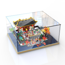 Penlos 610001 Years Eve dinner building blocks Chinese style courtyard acrylic display box transparent dust cover