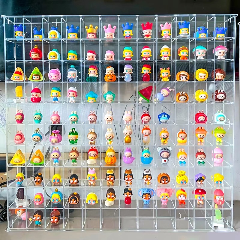 Cute Blind Box Storage Display Rack Wall-Hanging Pop Mart Figure Storage Box Lego Ornament Acrylic Display Box