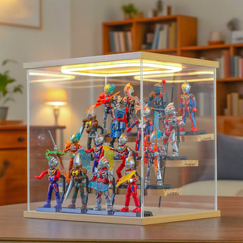 Ultraman bruko blind box figure storage display stand assembled doll ladder storage box transparent dust-proof display