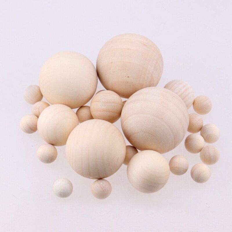 16-50mm Heimu (Wood) Non-Porous Round Solid Wood Beads, Lotus Wood Solid Wood Beads, Handmade DIY Decorative Beads, Cultural Play Corn Ball Blanks