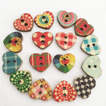 100 grain packs 15mm handmade DIY painted peach hearts wood button lining small wood button handmade digy decorative buckle
