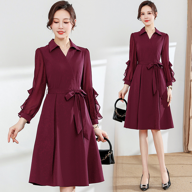 Mother's Wedding Banquet Dress Can Be Worn Casually, Middle-Aged and Elderly Women's Spring and Autumn Fashionable Dress, Elegant Dress for the Mother-In-Law's Wedding Banquet