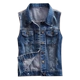 Sản phẩm mới mùa hè năm 2021, trang phục ôm vừa vặn cho phụ nữ, áo vest denim đồng màu, áo khoác ngắn, áo ghi lê - Áo khoác ngắn