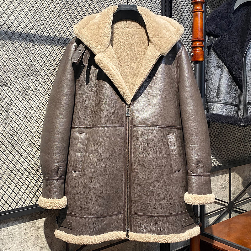 2022 original eco fur integrated male long section thickened genuine leather clothing sheep Pippgrass male coat 1-Taobao