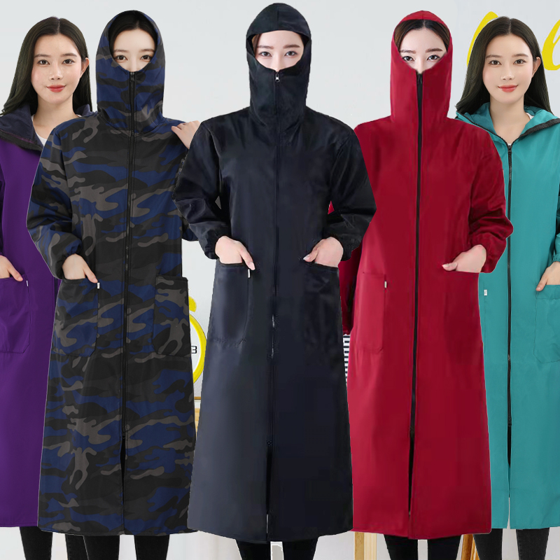 Extra-Long Adult Smock Apron, Long-Sleeved Coat, Waterproof, Oil-Proof, Fleece-Lined, Unisex Anti-Dirt Jacket, Camouflage Protective Clothing Extra-Long Adult Smock Apron, Long-Sleeved Coat, Waterproof, Oil-Proof, Fleece-Lined, Unisex Anti-Dirt Jacket, Camouflage Protective Clothing