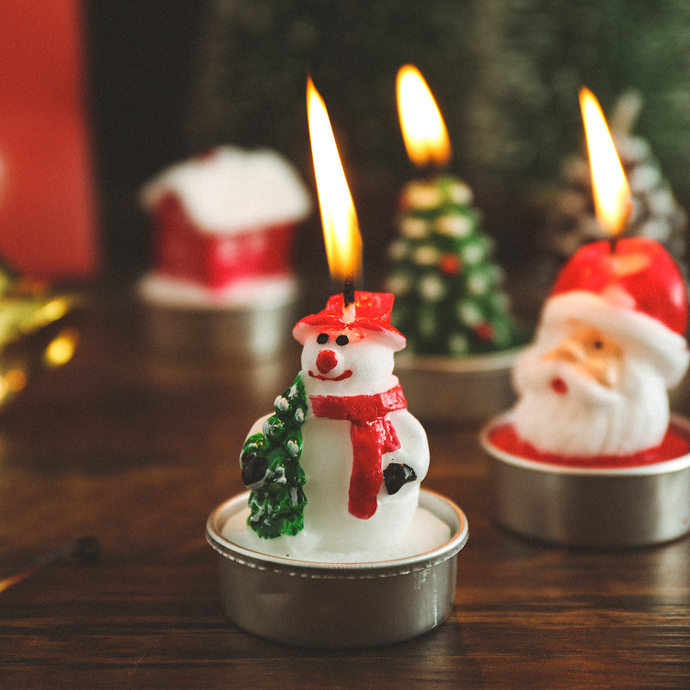 Miscellaneous Christmas cartoon shape small candle set holiday party creative decoration small gift desktop decoration