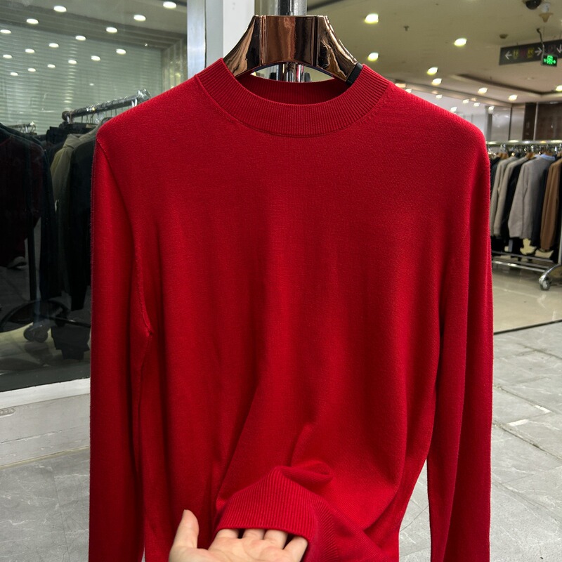 【Yajia】Mulberry Silk + Merino Wool! Lucky Red! Top Brand Discount Clearance Men's Cut-Label Sweaters