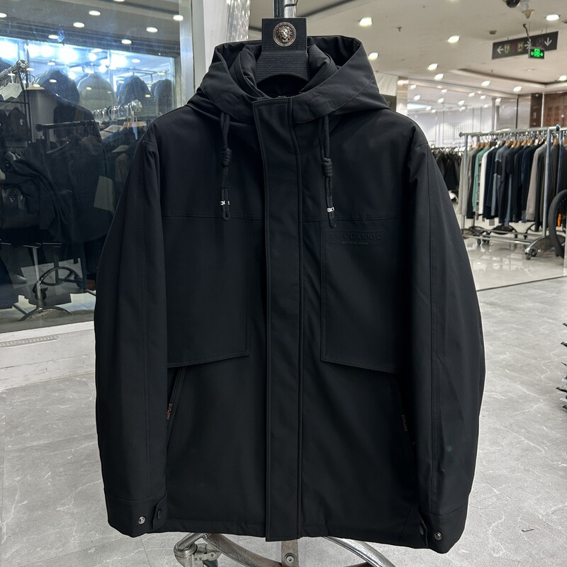 【Shanjia】Thousand-Yuan Quality! Functional down Jacket! Classic Black! Brand Label-Cut Men's down Jacket