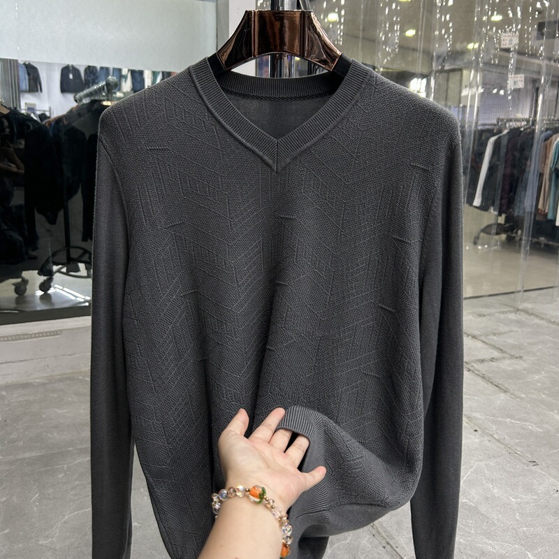 【Shanjia】Rare High-End Gray! Can Be Worn as an Inner Layer or Outerwear! Great Fit! Brand Men's V-Neck Sweater 【Shanjia】Rare High-End Gray! Can Be Worn as an Inner Layer or Outerwear! Great Fit! Brand Men's V-Neck Sweater
