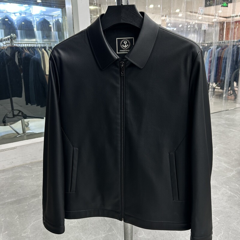 【Last Stock】High-Class Style! Elite! Strong Aura! Factory Surplus Men's Pu Leather Fleece-Lined Jacket