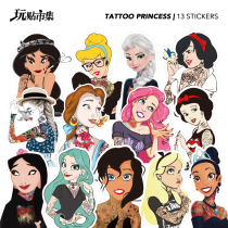  Personality cartoon tattoo princess stickers Suitcase suitcase stickers Computer refrigerator hand account decoration waterproof stickers