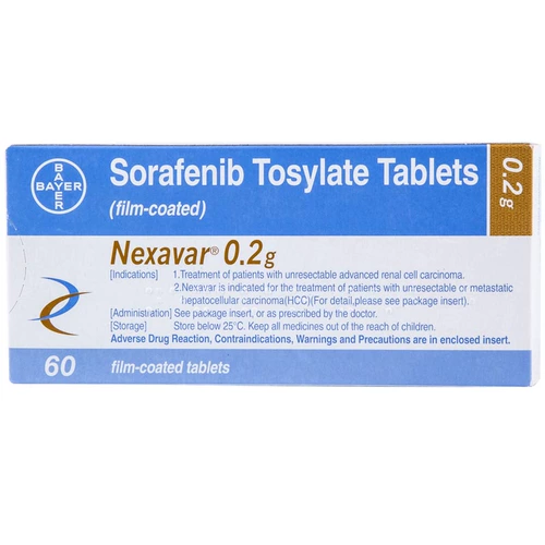 多吉美 Дорги толуол сульфоновая кислота Соррафени нянки таблетки 0,2 г*60 таблетки/коробка распространенной почечной карциномы, первичный рак печени