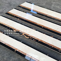 Black and white gray marble tile edge line Modern guest restaurant aisle simple waterjet processing waveguide wire tile