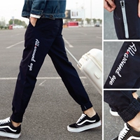 2019 cá tính quần harem giản dị mùa hè quần lọt khe thể thao quần chín điểm quần jogger kaki