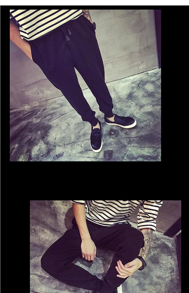 Mùa xuân và mùa thu Harajuku ba con đường và ba thanh nam chân giản dị quần cotton lỏng học sinh quần thể thao nam thanh niên thủy triều quần sooc