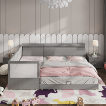 Childrens parent-child bed second child stitching bed widening bedside oversized double bed technology cloth small bed single bed triple bed