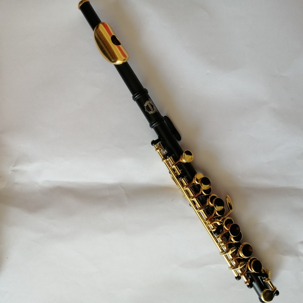 Western brass brass black gold short flute instrument black body nickel key plated C tone color flute outlet US real Uwood assay test