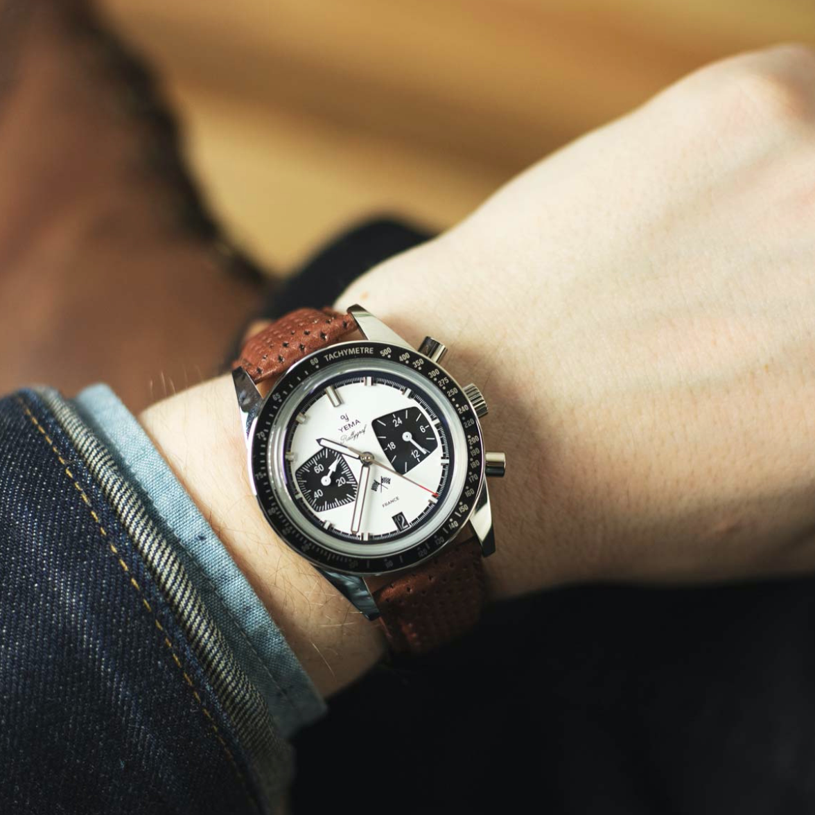 United States YEMA RALLYGRAF FRANCE RETRO VINTAGE MIXED PANDA DISC RACKING WATCHES