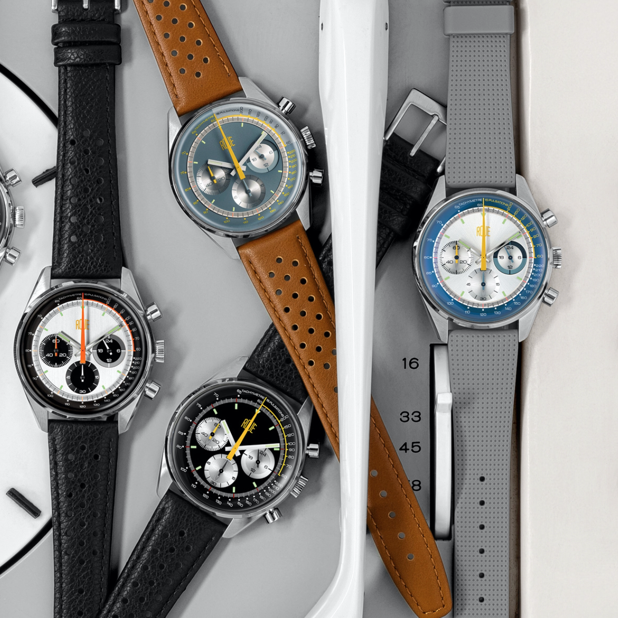 US ROUE TPS CHRONOGRAPH retro small crowdsourced 1960s racing panda disc limited watches