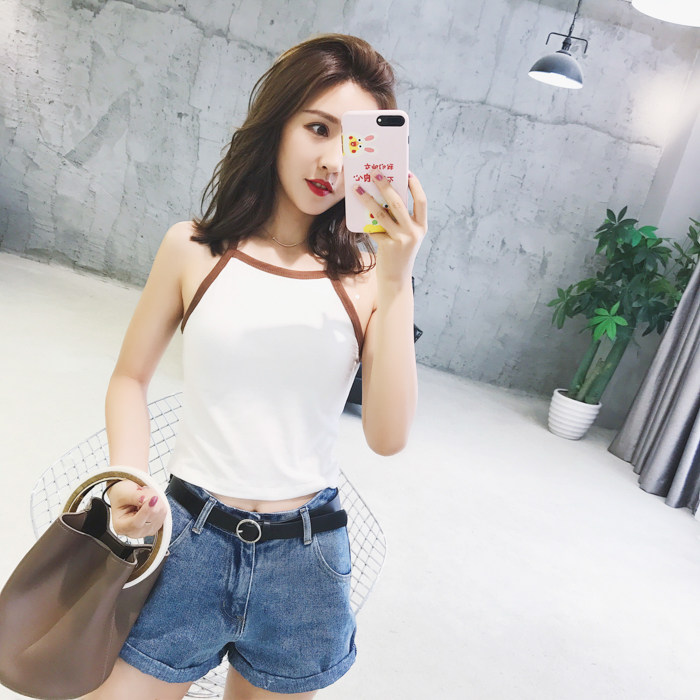 夏装高腰牛仔短裤女胖mm宽松200斤加肥加大码显瘦阔腿破洞a字热裤