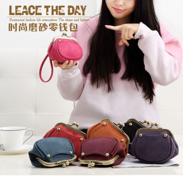 Special clip bag Mobile phone bag Vintage copper buckle coin purse Female mini coin bag