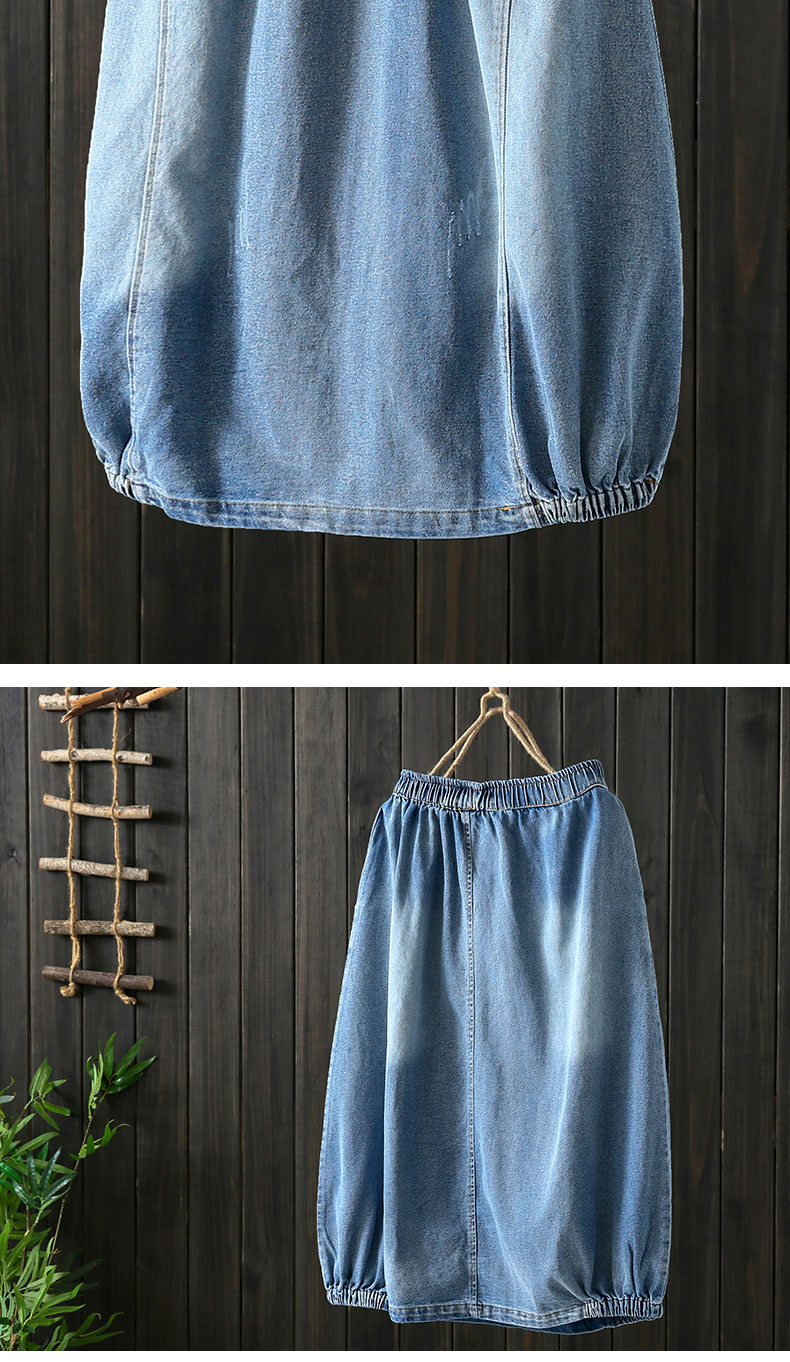 Fan văn học gốc khâu váy denim nữ rửa hoa cũ giảm béo váy mùa xuân mới váy dài 19 - Váy chân váy suông dài