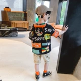 Летняя одежда, детский комплект для мальчиков, 2020, популярно в интернете, в западном стиле, подходит для подростков, в корейском стиле, детская одежда