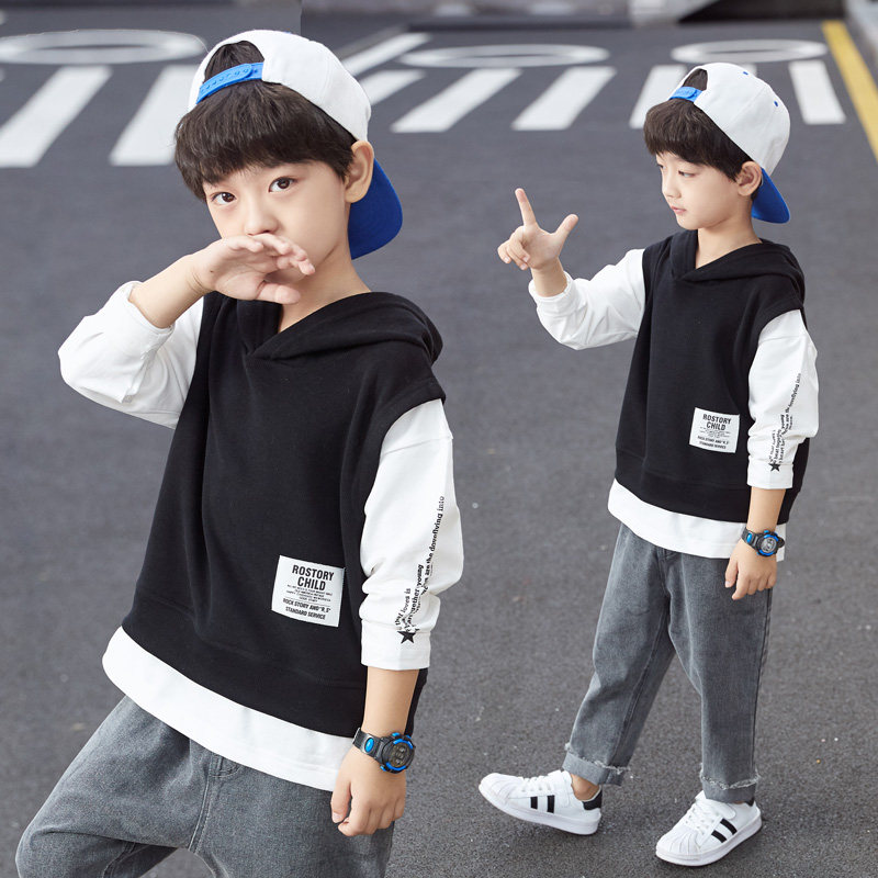 Children's clothing boy's clothing spring clothing 2022 new children's spring and autumn hoodie CUHK Tong Yang sends a hat to the Korean version of the tide