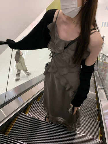 Летнее ретро платье, весенняя длинная юбка, французский стиль, коллекция 2022