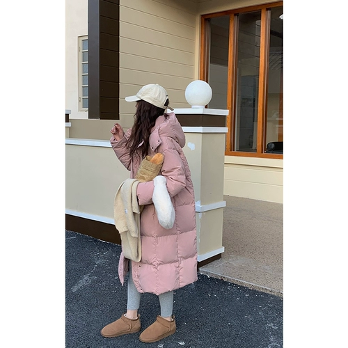 Бархатный пуховик, утепленная розовая куртка с капюшоном, в корейском стиле, утиный пух