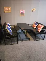 Стол 4 человека с двумя двойными диванами Pure Black