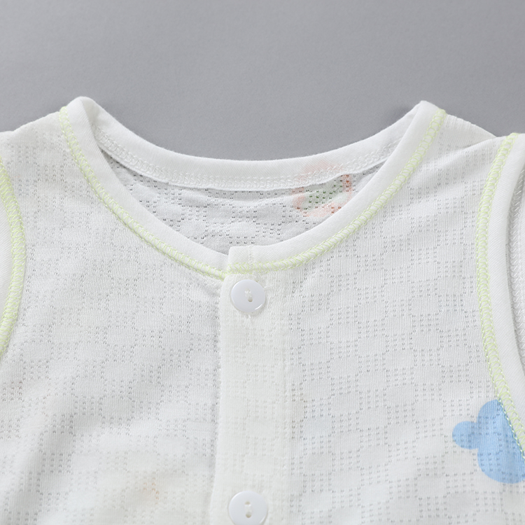 Mùa hè bé đảo bé sợi tre không tay dính liền vest vest lưới quần áo quần áo trẻ em romper mỏng body dài tay cho bé gái
