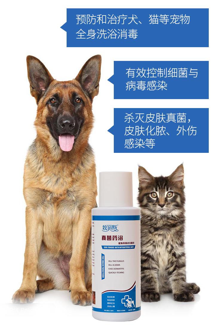 Nấm thú cưng Kang lotion chó da bệnh thuốc tắm nấm lỏng mèo liếm mèo 癣 mèo tắm gel diệt vi khuẩn - Cat / Dog Medical Supplies giá máy siêu âm chó mèo