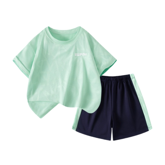 三折品牌特价清仓撤柜亲子装中大童夏季透气运动t恤短裤球服套装