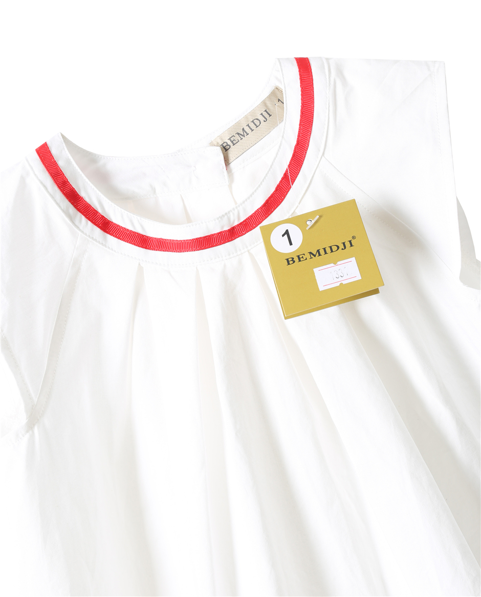 2020 Bemidji brand new BEMIDJI British style children's clothing girls summer dress white thin section