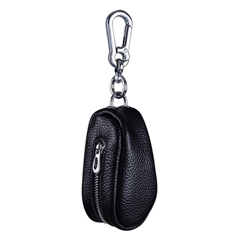 2025 New Style Leather Texture Hanging Zipper Key Bag Business Earphone Bag Multifunctional Waist Hanging Key Bag