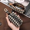 Key Bag for Women, High-End Houndstooth Pattern, Large Capacity Waist Bag, Multifunctional Key Bag, 2025 New Trendy Storage Bag