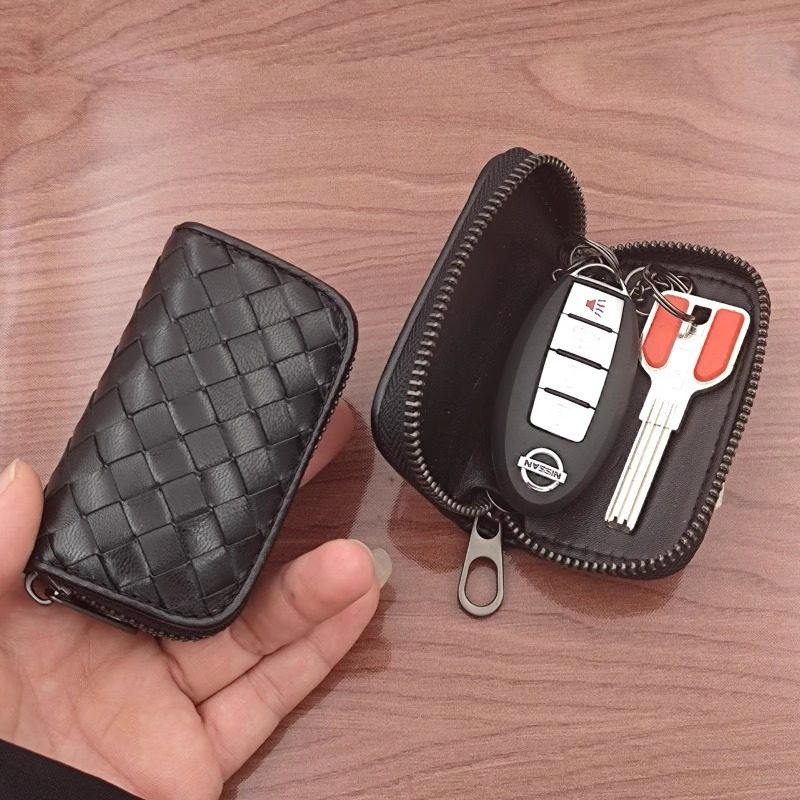 High-End Fashion Woven Pattern Small Key Bag 2025 New Model for Men and Women, Ultra-Compact, Mini, Exquisite, High-End and Light Luxury