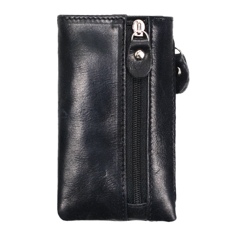 Men's Leather Key Case, Large Capacity, Simple Card Holder, Key Storage Bag, Mini Compact Key Organizer for Home Use