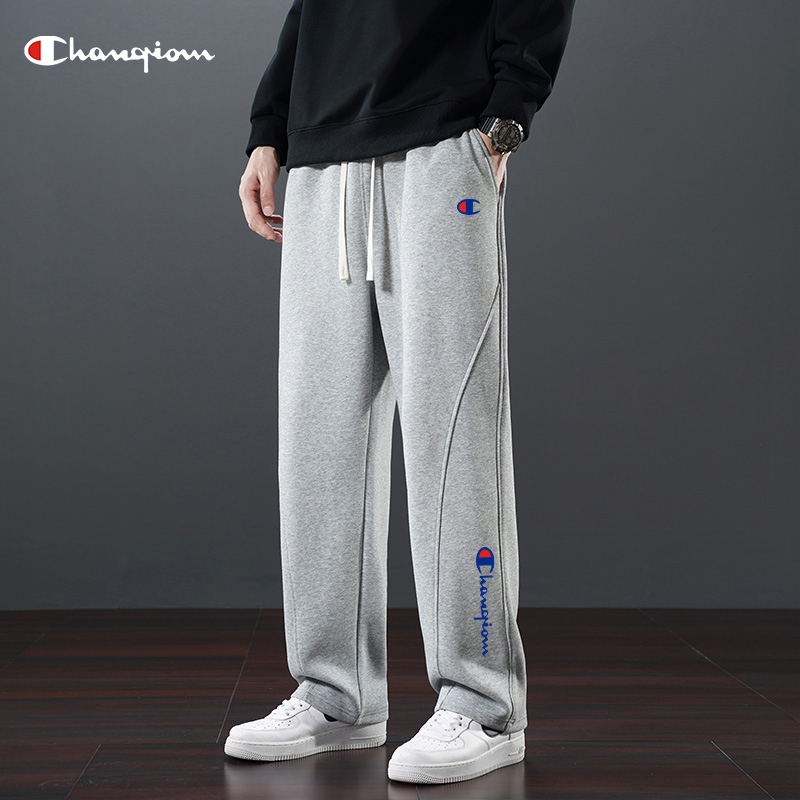 Champion Graffiti Sweatpants Unisex Summer Thin Cotton Loose Straight Wide-Leg Joggers Men's Long Pants Casual Trousers