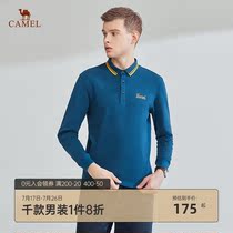 Camel mens clothing 2021 autumn new casual lapel printing POLO fashion business long-sleeved T-shirt top men