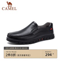 Camel shoes 2021 spring new mens casual shoes first layer leather cover feet soft sole driving shoes loafers