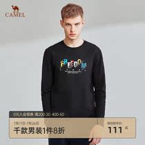 Camel mens 2021 round neck pullover sweater mens fashion brand Korean version of the letter printing simple long-sleeved top men