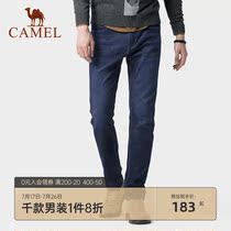 Camel mens spring and autumn new middle-aged jeans mens fashion brand casual straight stretch pants Korean long pants