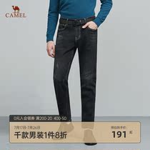 Camel mens 2021 autumn new jeans medium waist loose straight wash fashion trend trousers mens pants