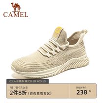 Camel mens shoes 2021 new sports casual shoes flying woven mesh soft-soled running shoes